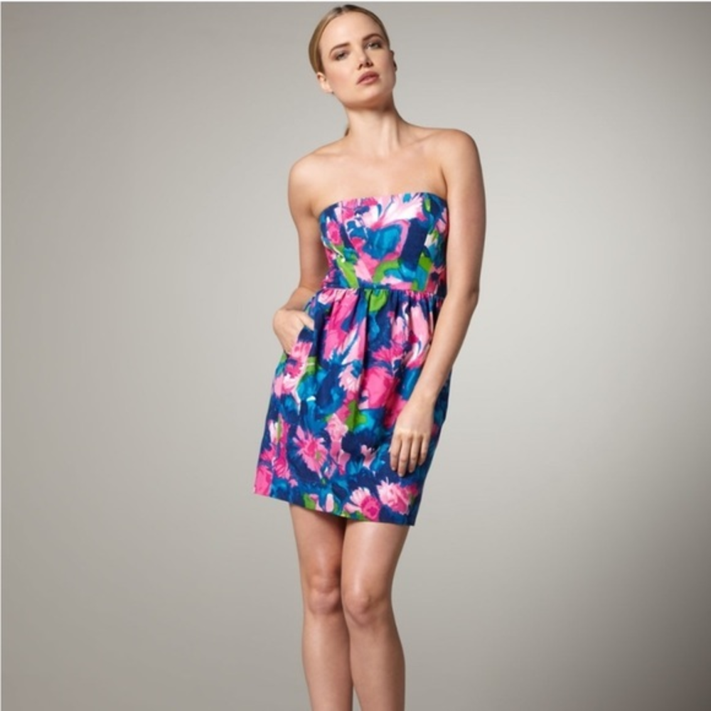Shoshanna Strapless‎ Floral Mini Dress.